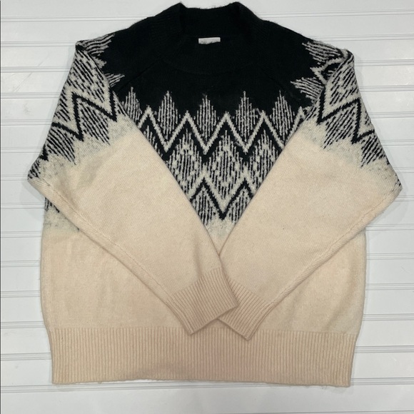 Varley Siren Relaxed Jacquard Sweater Whitecap Grey Black Jacquard Color Medium - Picture 2 of 6
